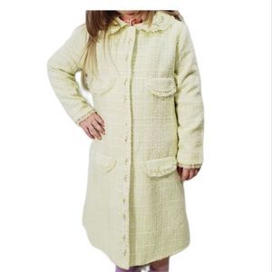 Biscotti Collezioni yellow blend tweed fashipn toddler coat size 6